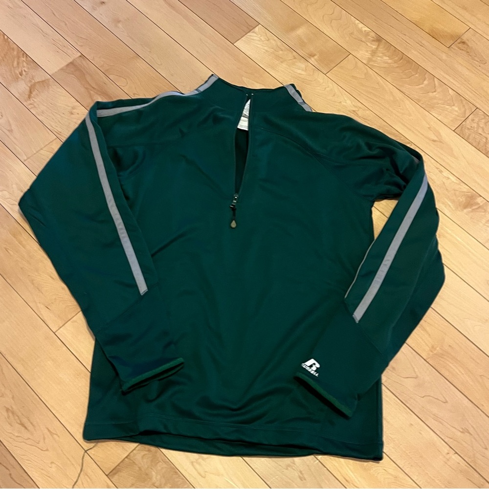 Dark green 3/4 zip by Russell